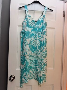 Jacqui.E 100% linen tropical sun dress with sequins accent